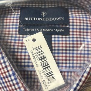 Buttoned Down Men’s Tailored Fit Spread Collar pattern Dress Shirt